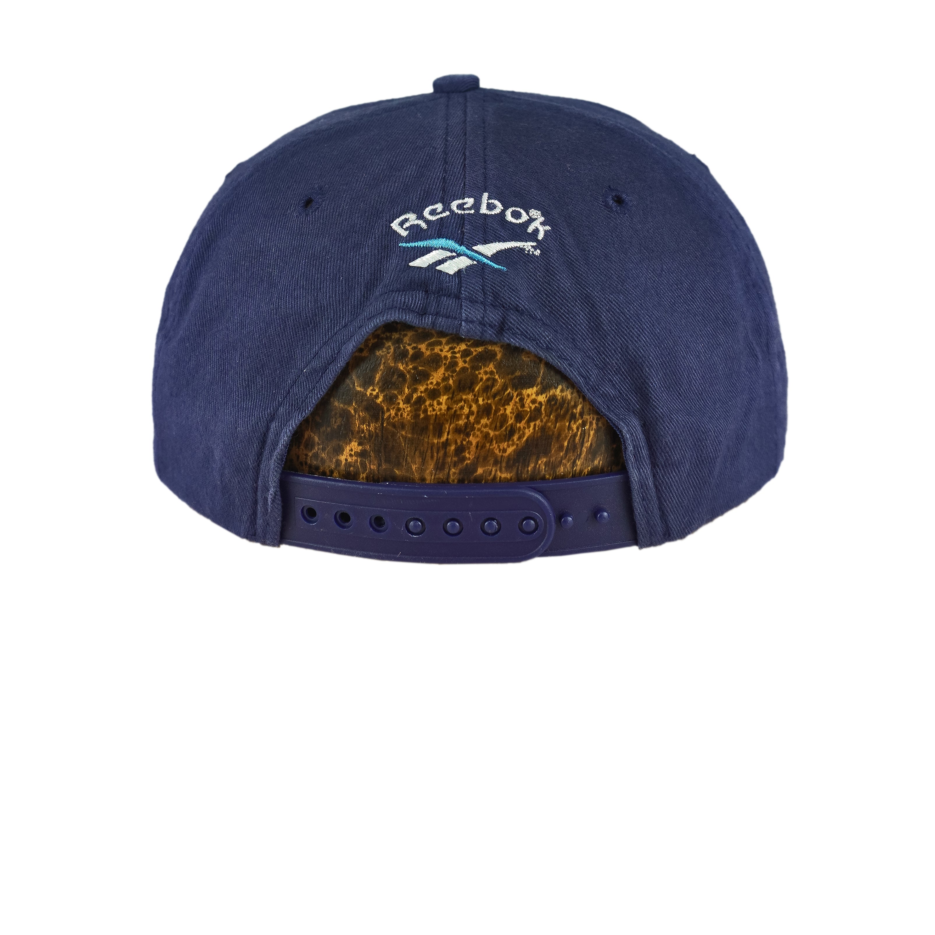 Reebok - Blue Embroidered Logo Snapback Hat 1990s OSFA Vintage Retro
