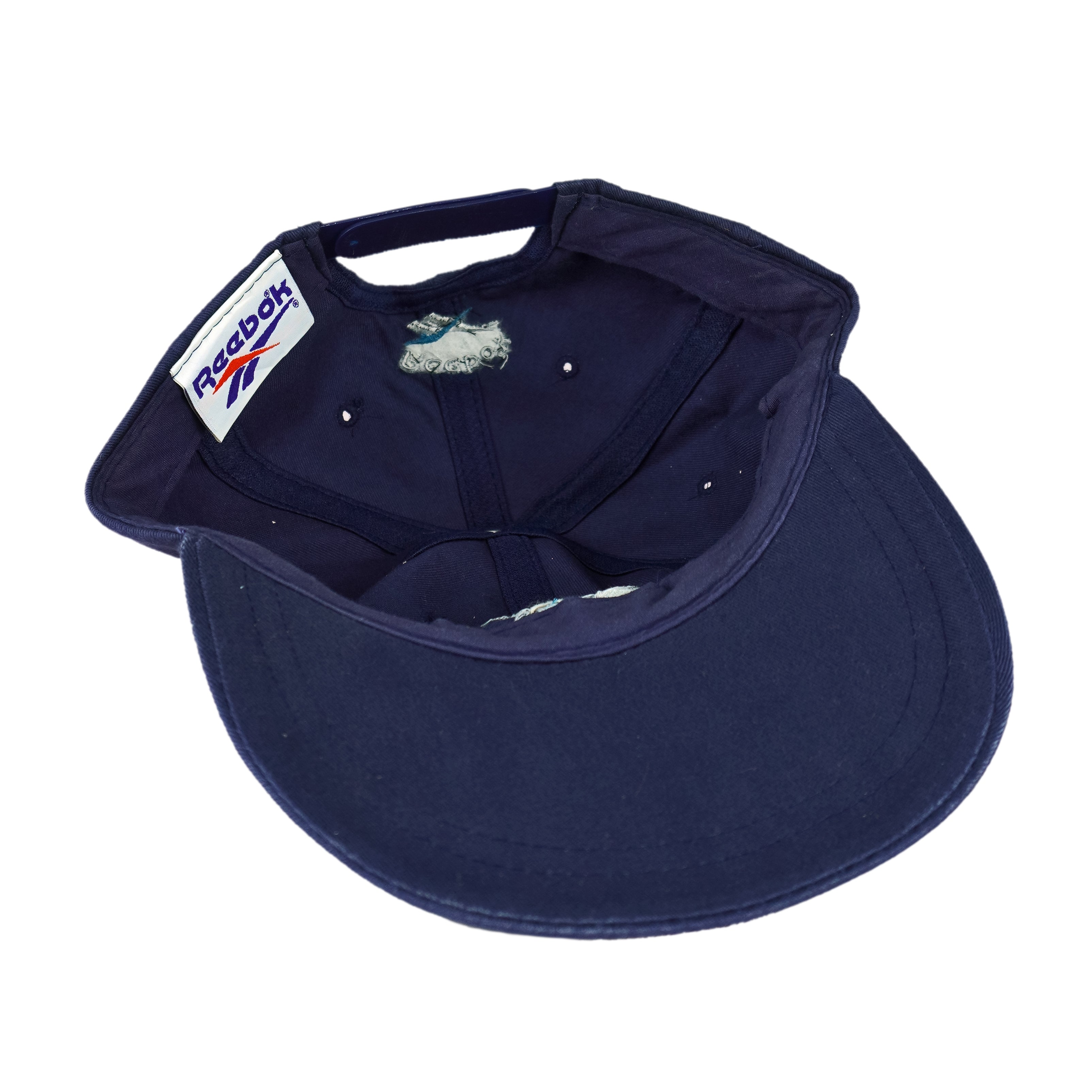 Reebok - Blue Embroidered Logo Snapback Hat 1990s OSFA Vintage Retro