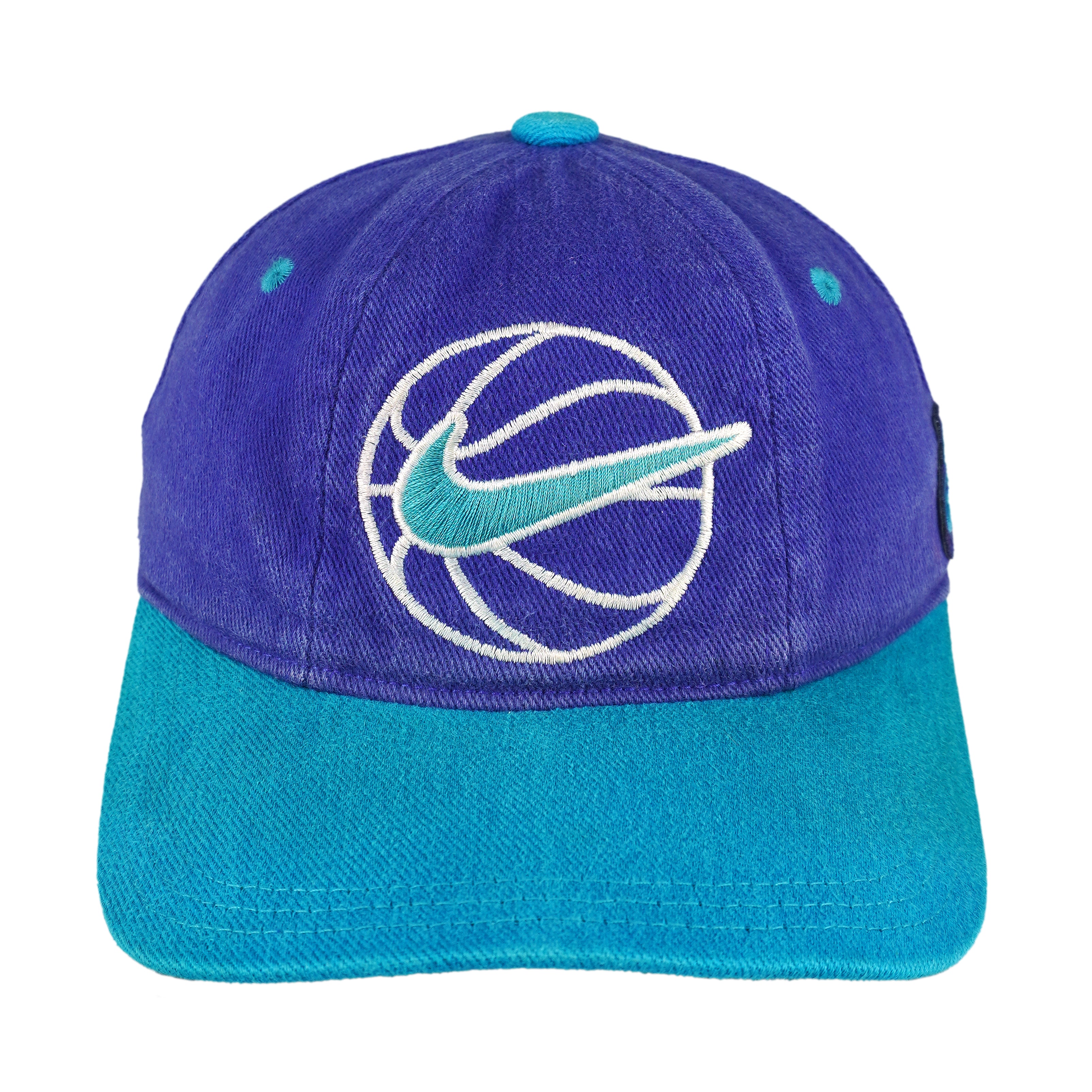 Nike - Blue & Teal Basketball Snapback Hat 1990s OSFA Vintage Retro
