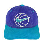 Nike - Blue & Teal Basketball Snapback Hat 1990s OSFA Vintage Retro