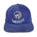 NBA (Twins) - Blue Minnesota Timberwolves Snapback Hat 1990s OSFA Vintage Retro Basketball