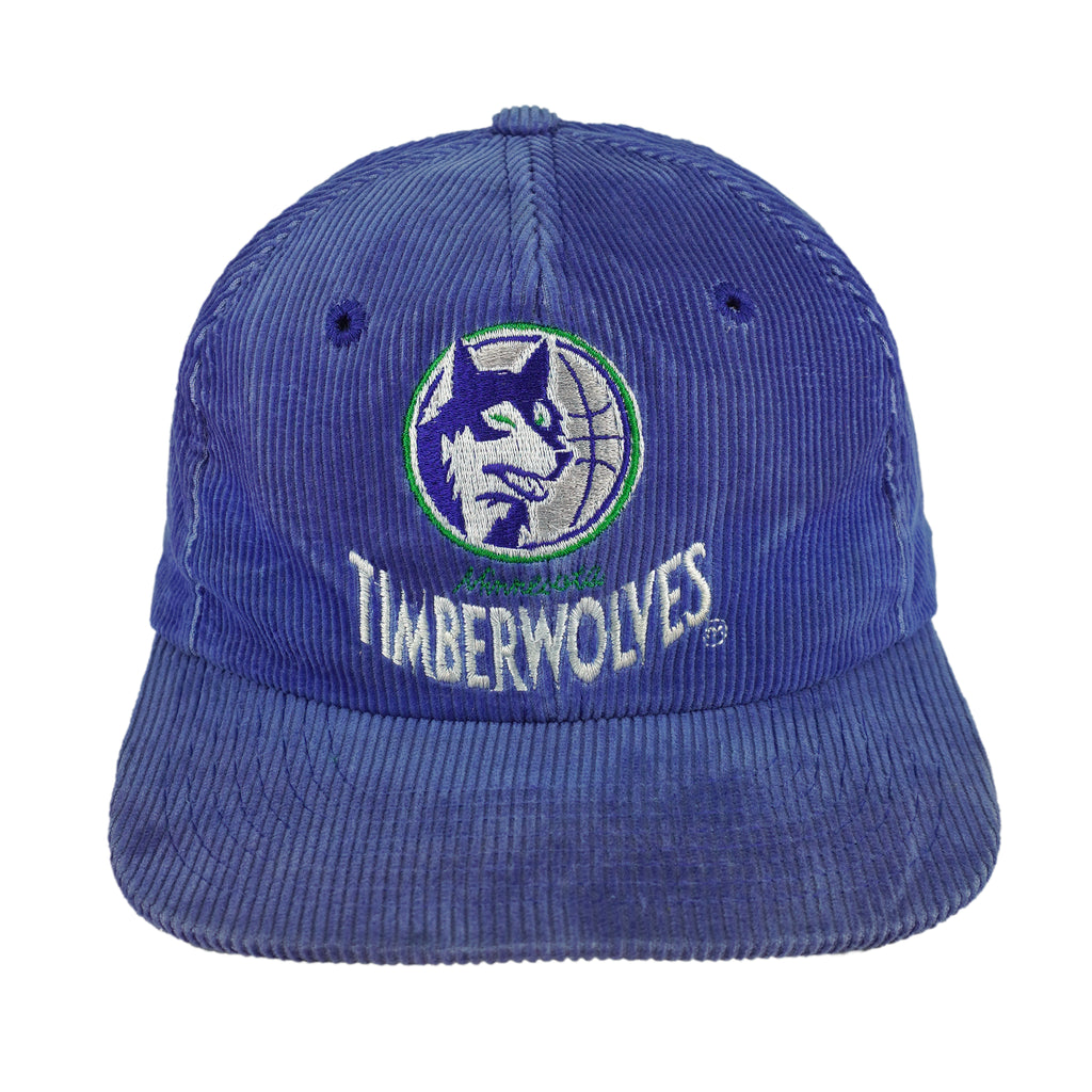 NBA (Twins) - Blue Minnesota Timberwolves Snapback Hat 1990s OSFA Vintage Retro Basketball