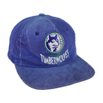 NBA (Twins) - Blue Minnesota Timberwolves Snapback Hat 1990s OSFA Vintage Retro Basketball