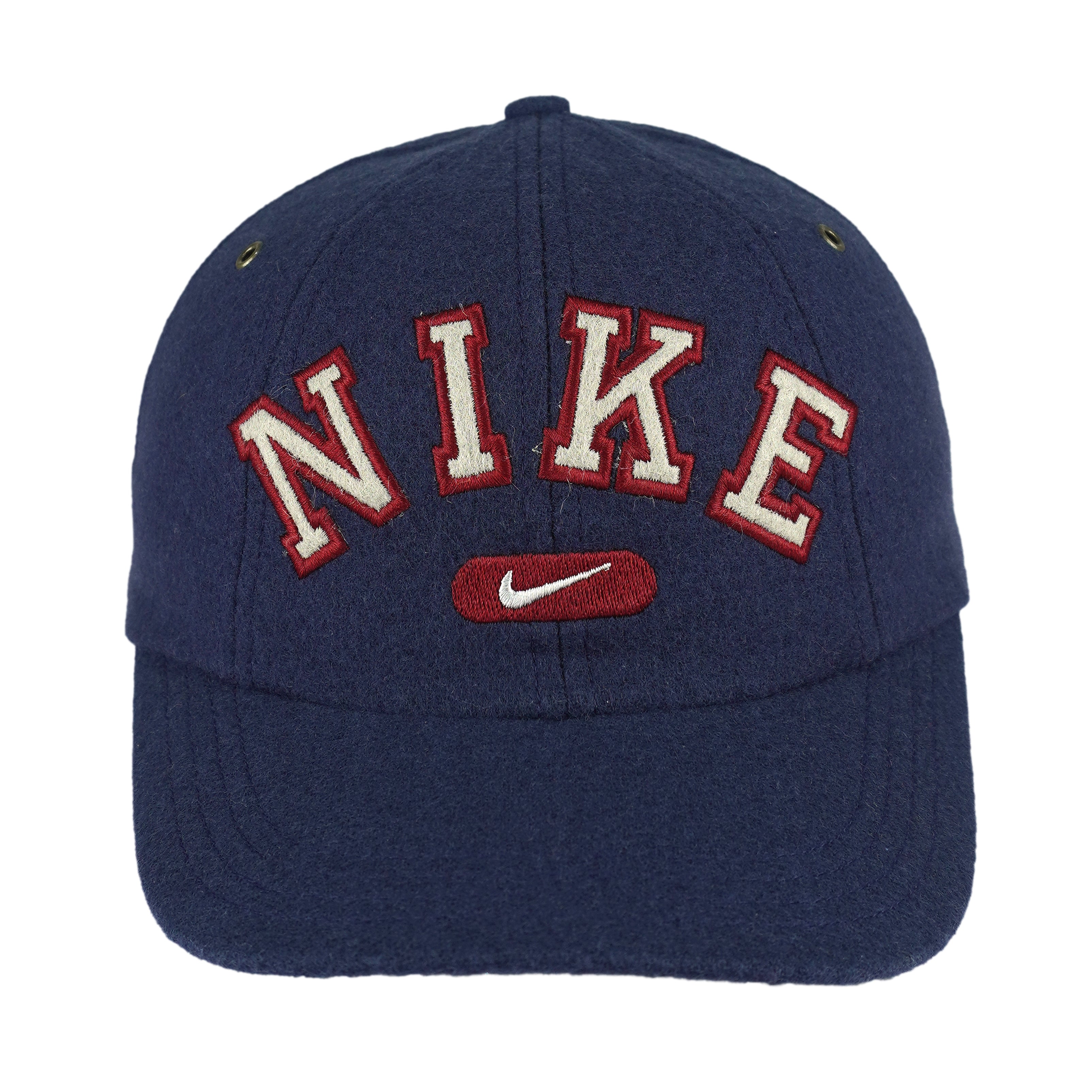 Nike - Blue Big Spell-Out & Logo Strapback Hat 1990s OSFA Vintage Retro