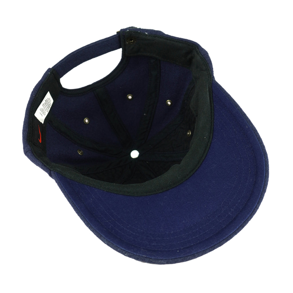 Nike - Blue Big Spell-Out & Logo Strapback Hat 1990s OSFA Vintage Retro