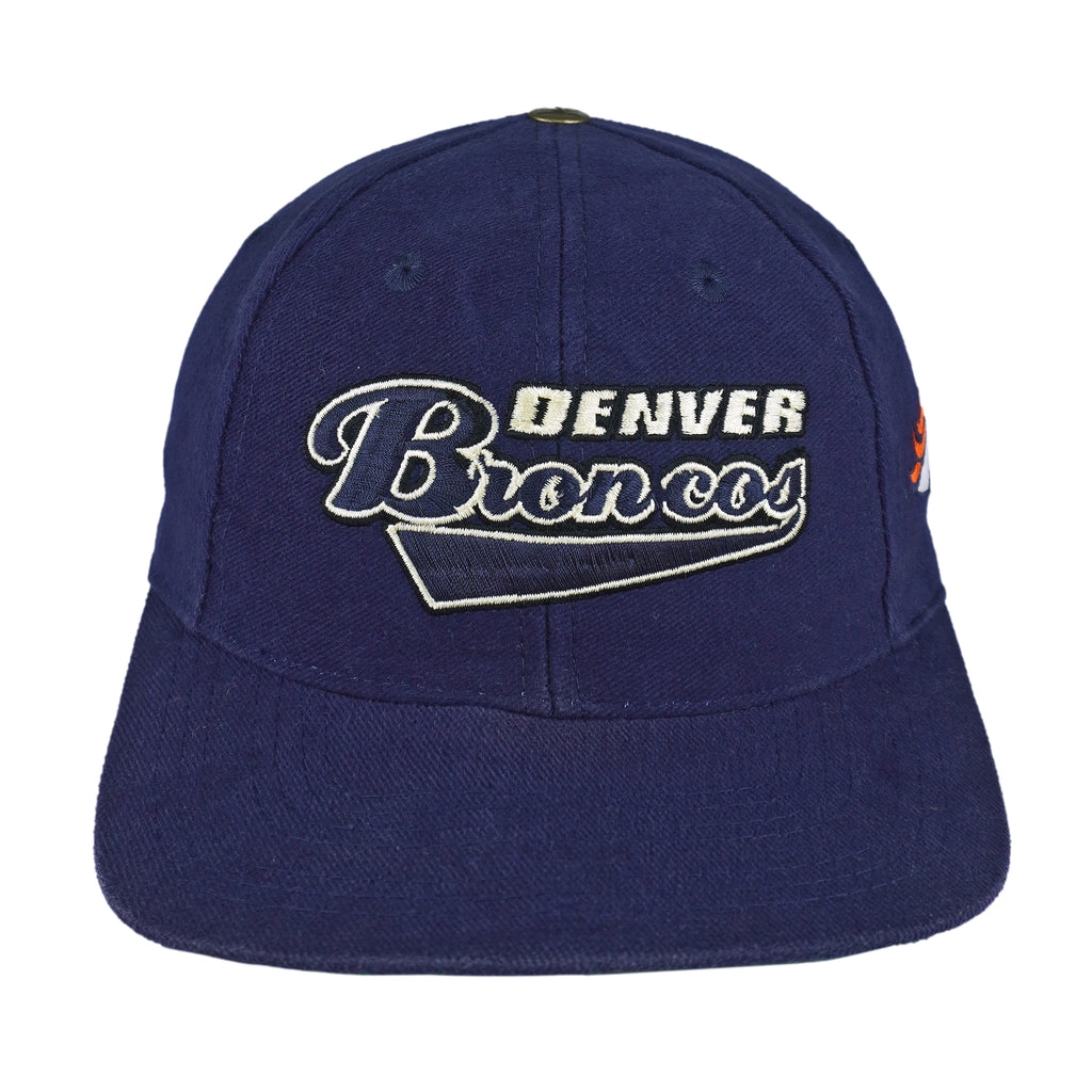 NFL (Russell Athletic) - Denver Broncos Embroidered Strapback Hat 1990s OSFA Vintage Retro Football