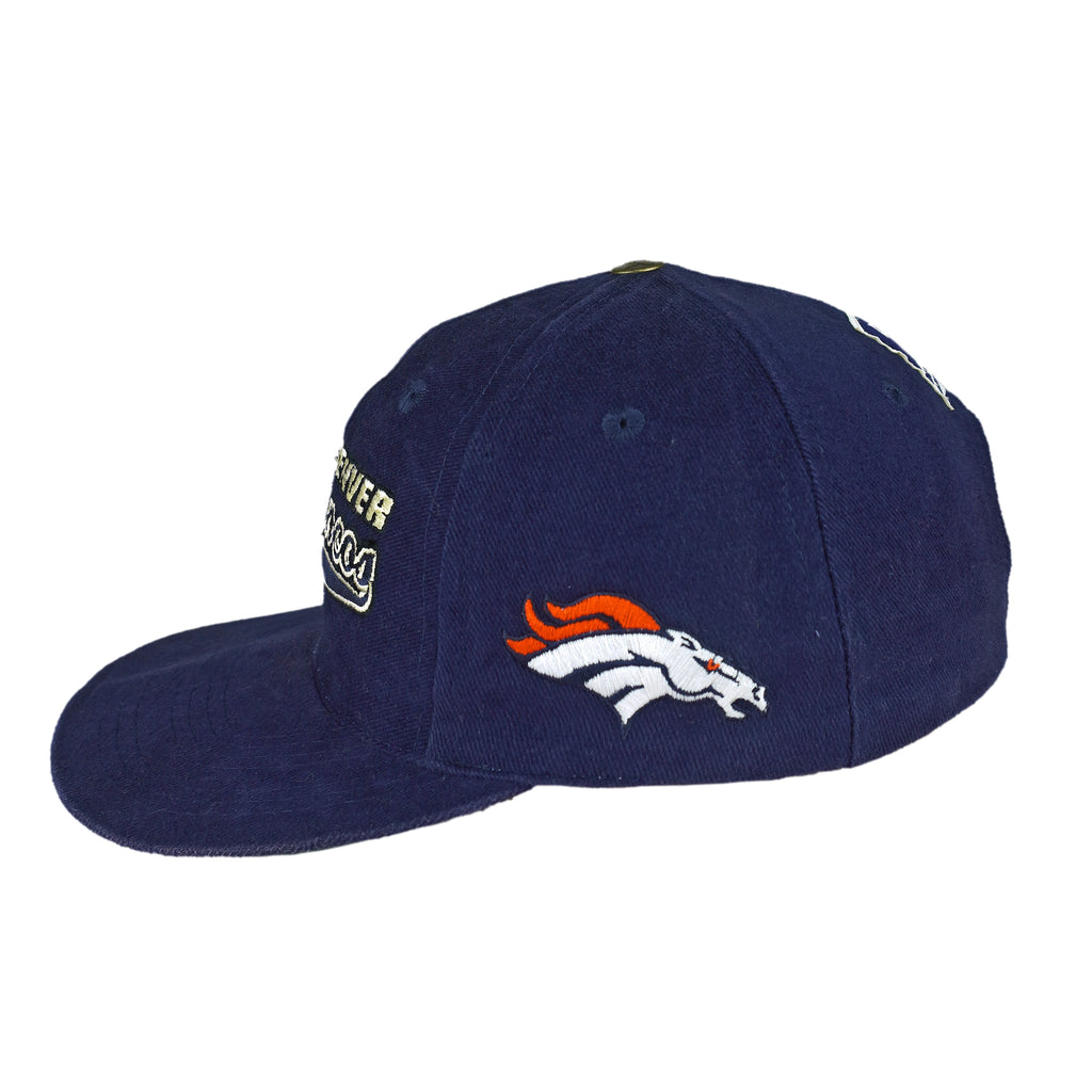 NFL (Russell Athletic) - Denver Broncos Embroidered Strapback Hat 1990s OSFA Vintage Retro Football