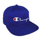 Champion - Blue Spell-Out Embroidered Snapback Hat 1990s OSFA Vintage Retro