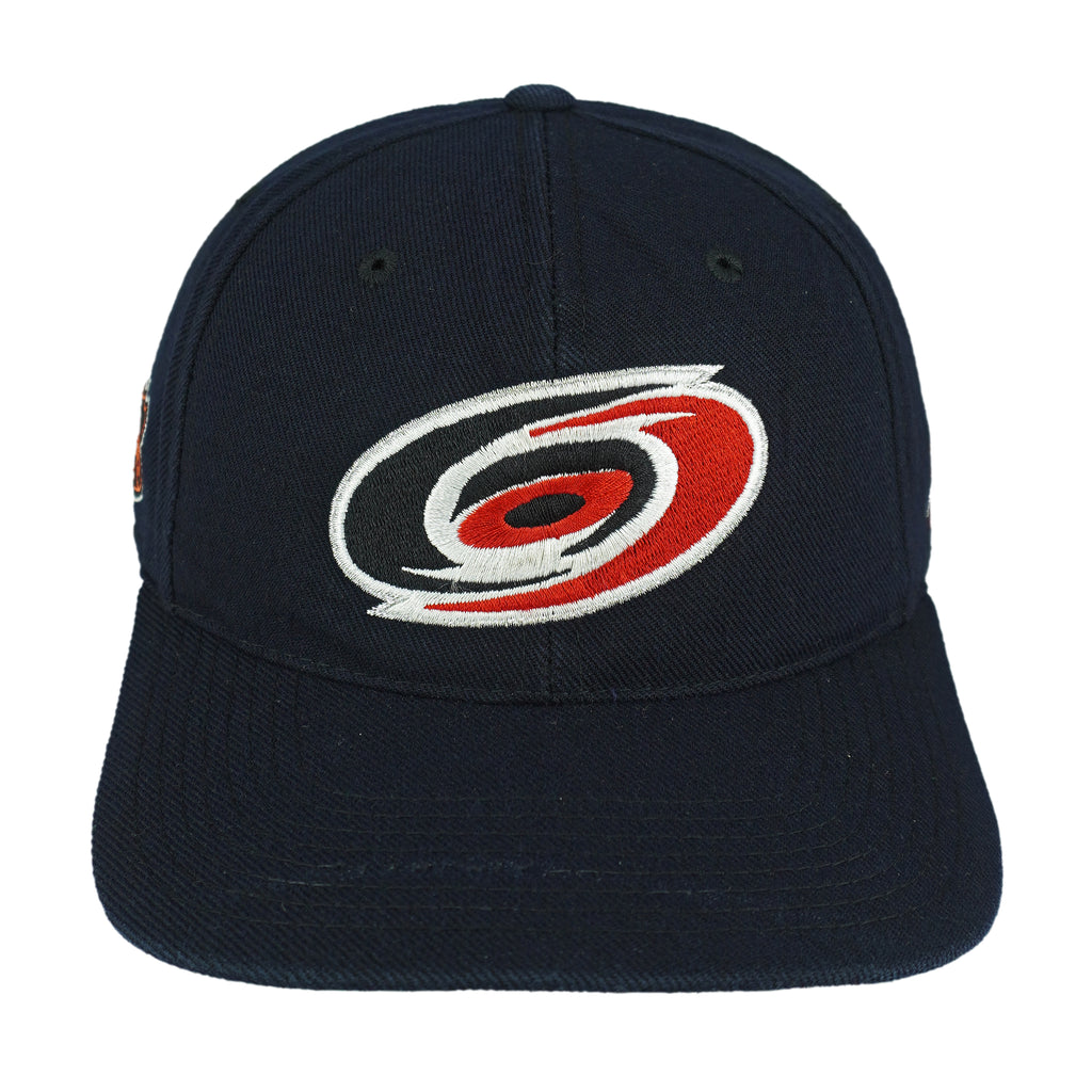 NHL (Sports Specialties) - Carolina Hurricanes Big Logo Snapback Hat 1990s OSFA Vintage Retro Hockey