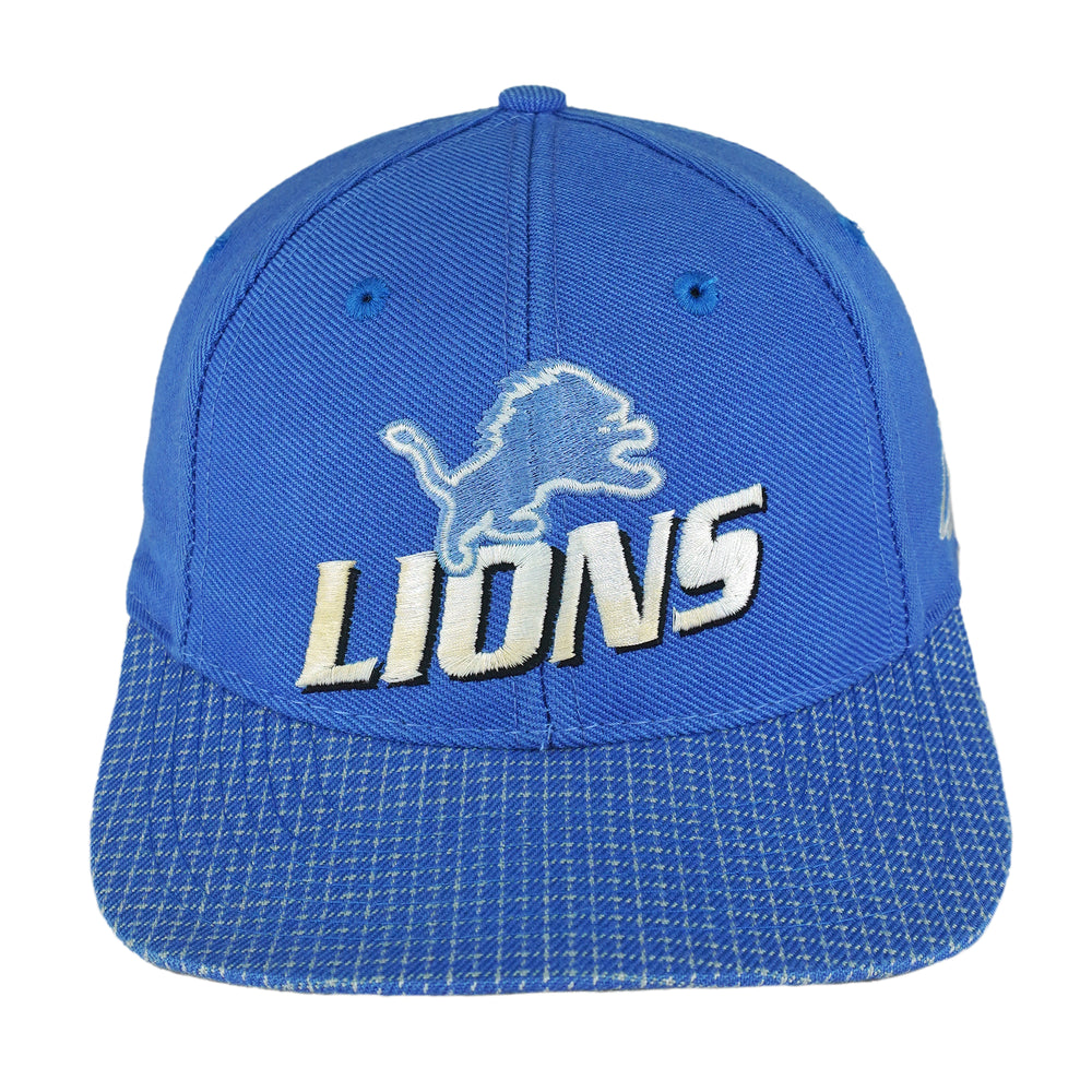 NFL (Logo Athletic) - Detroit Lions Embroidered Plaid Strapback Hat 1990s OSFA Vintage Retro Football