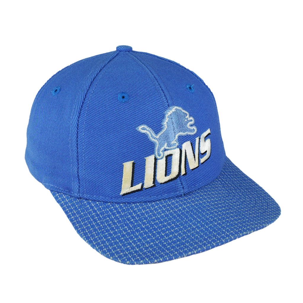 NFL (Logo Athletic) - Detroit Lions Embroidered Plaid Strapback Hat 1990s OSFA Vintage Retro Football