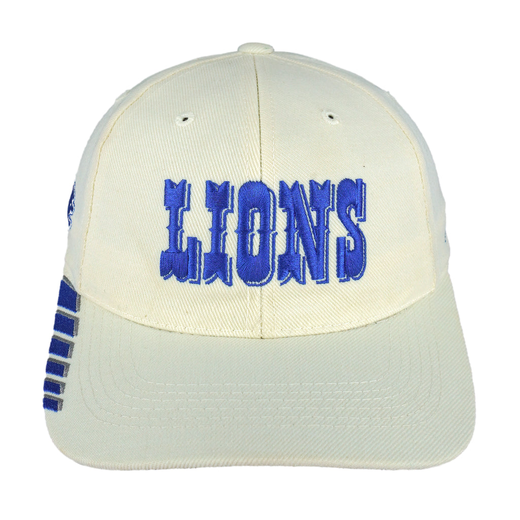 NFL (Sports Specialties) - Detroit Lions Embroidered Strapback Hat 1990s OSFA Vintage Retro Football