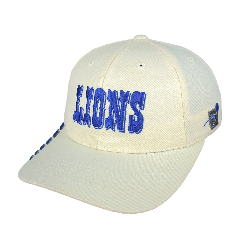 NFL (Sports Specialties) - Detroit Lions Embroidered Strapback Hat 1990s OSFA Vintage Retro Football