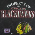 Starter - Property Of The Chicago Blackhawks Single Stitch T-Shirt 1990s Large Vintage Retro Hockey