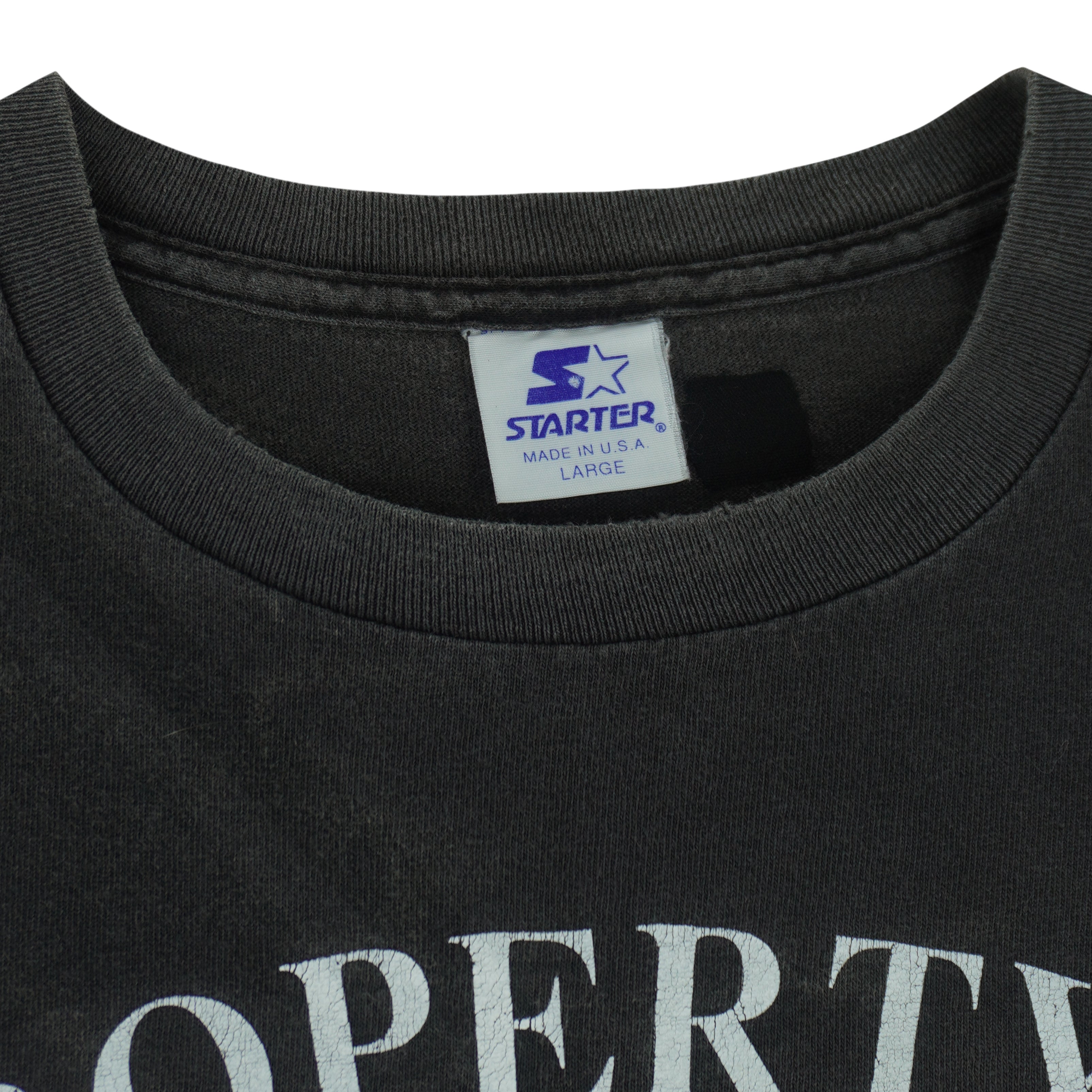 Starter - Property Of The Chicago Blackhawks Single Stitch T-Shirt 1990s Large Vintage Retro Hockey