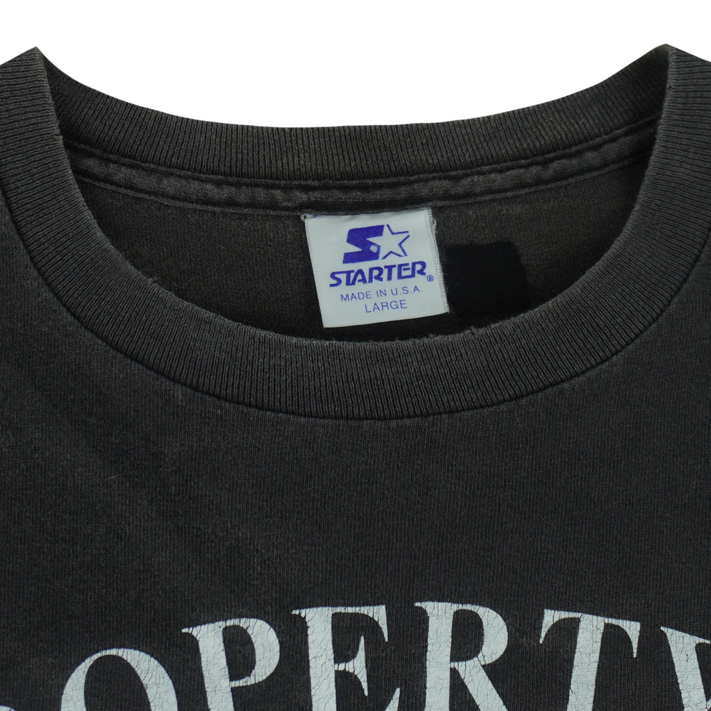 Starter - Property Of The Chicago Blackhawks Single Stitch T-Shirt 1990s Large Vintage Retro Hockey
