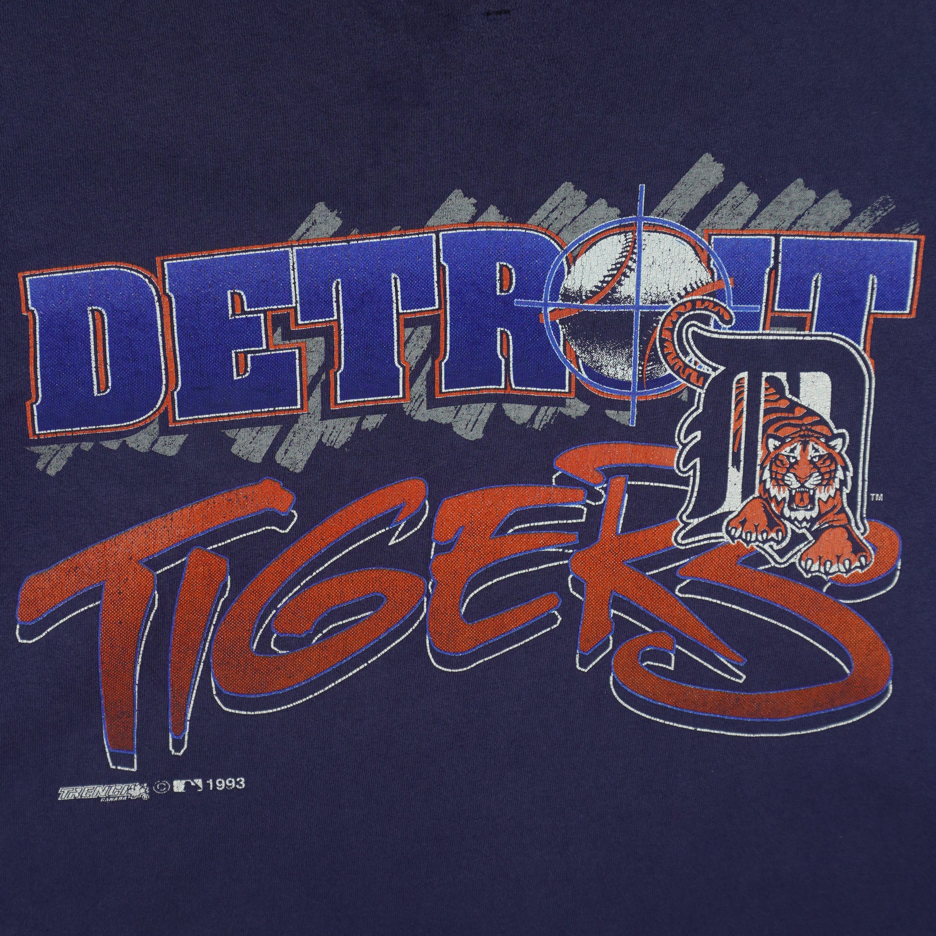 MLB (Fruit Of The Loom) - Detroit Tigers Single Stitch T-Shirt 1993 X-Large Vintage Retro Baseball