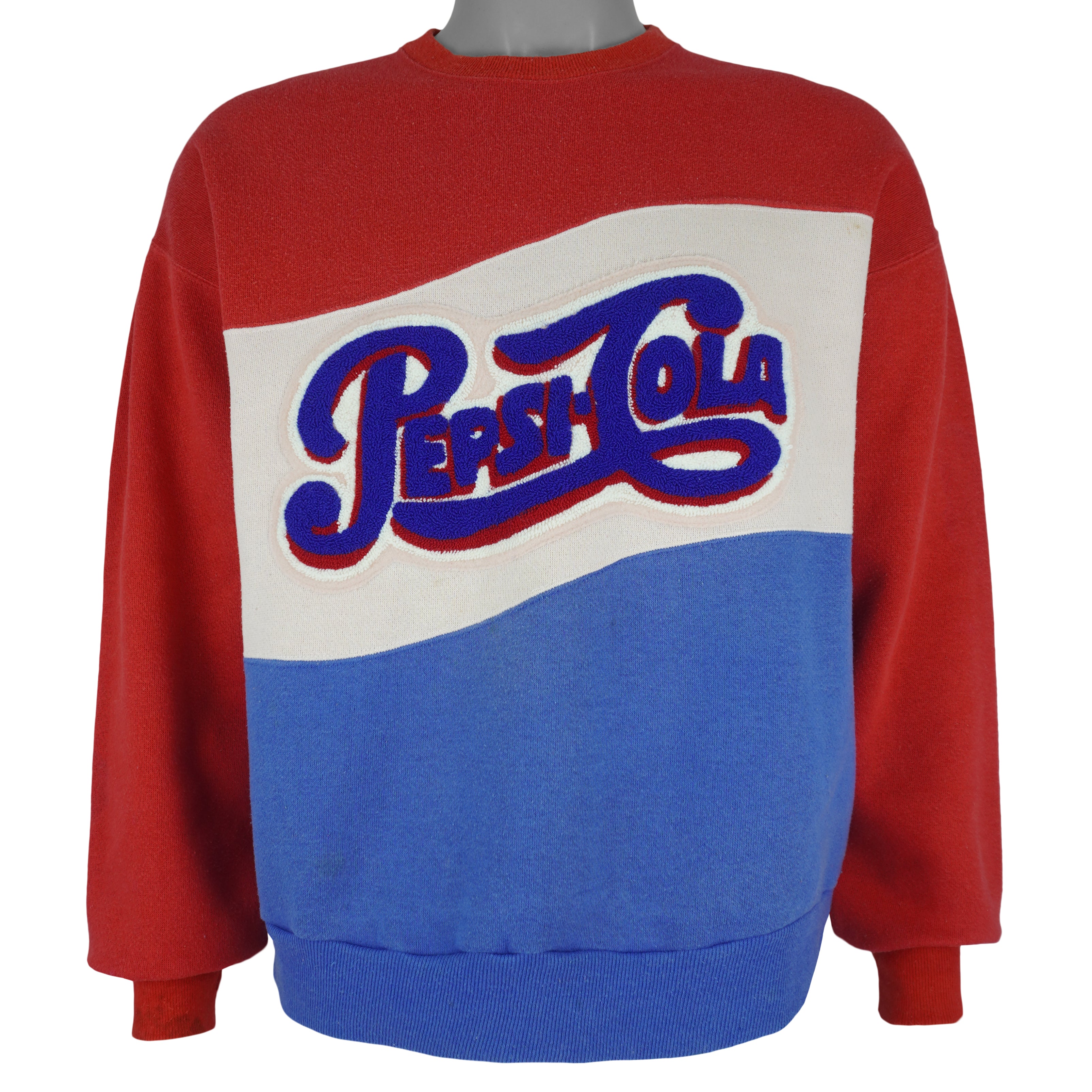 Vintage - Red & Blue Pepsi Cola Sweatshirt 1990s Medium Vintage Retro