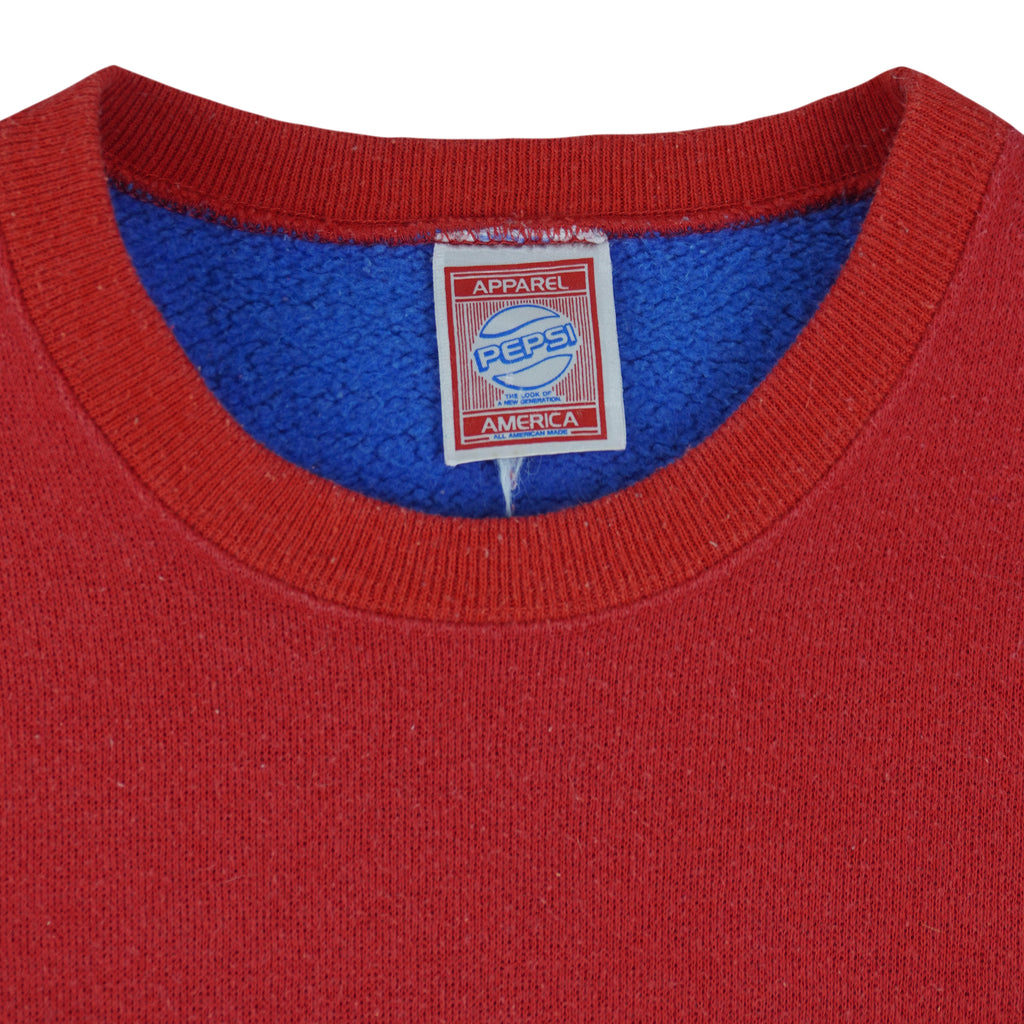 Vintage - Red & Blue Pepsi Cola Sweatshirt 1990s Medium Vintage Retro