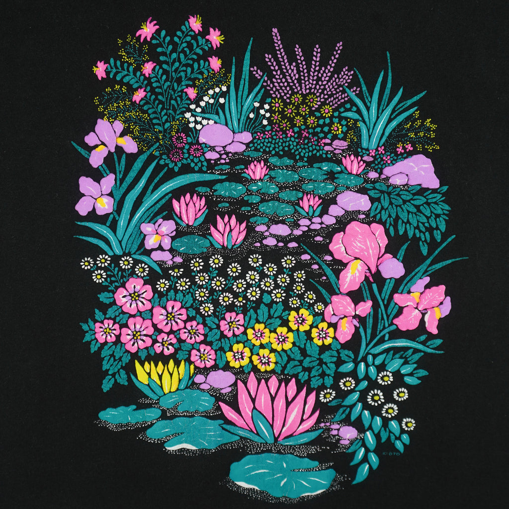 Vintage (Fruit Of The Loom) - Flowers T-Shirt 1990s X-Large Vintage Retro