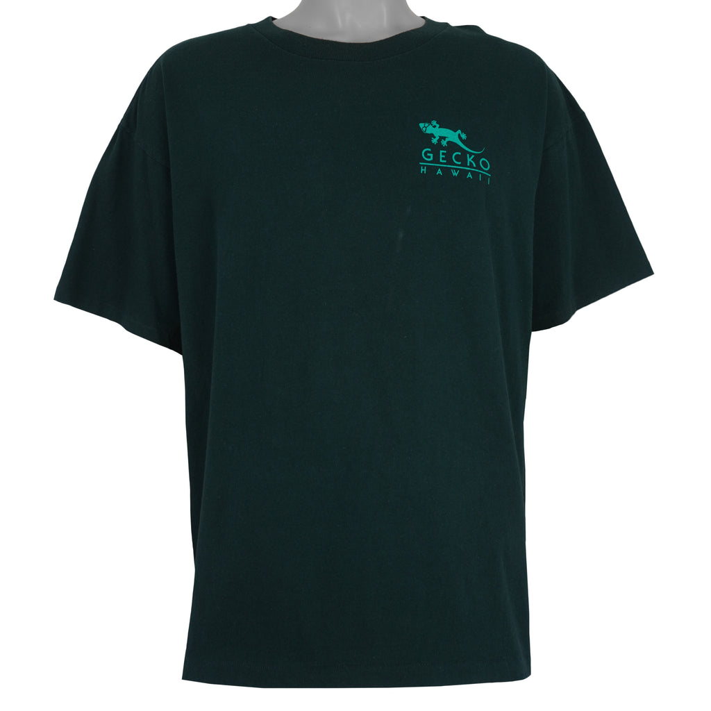 Vintage - Dark Green Gecko Hawaii T-Shirt 1990s X-Large Vinatage Retro