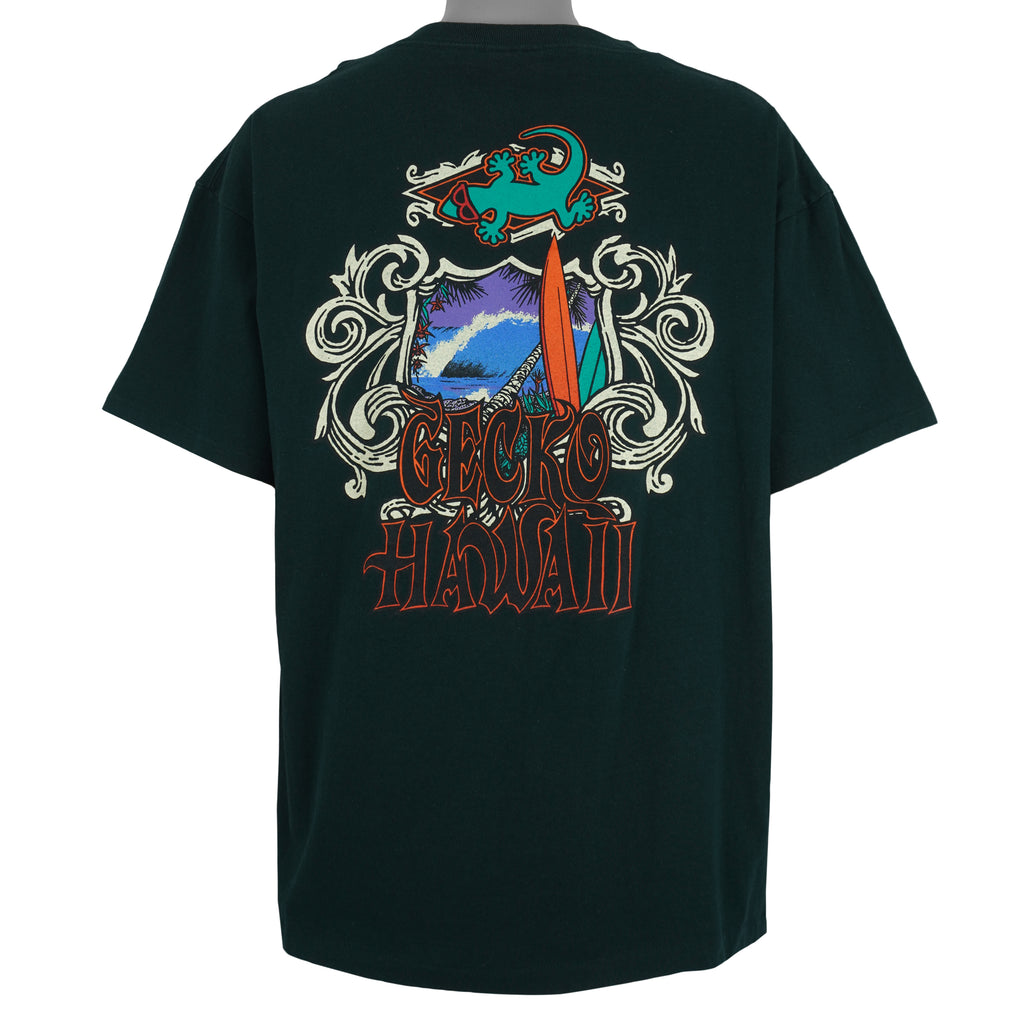 Vintage - Dark Green Gecko Hawaii T-Shirt 1990s X-Large Vinatage Retro