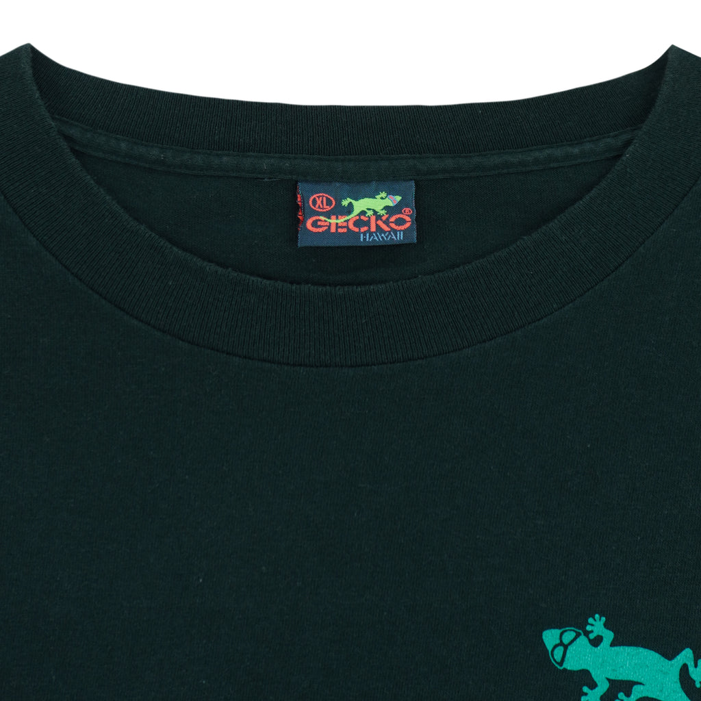 Vintage - Dark Green Gecko Hawaii T-Shirt 1990s X-Large Vinatage Retro