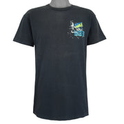 Nike - Black Graphic Single Stitch T-Shirt 1990s Medium Vintage Retro