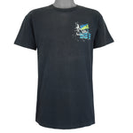 Nike - Black Graphic Single Stitch T-Shirt 1990s Medium Vintage Retro