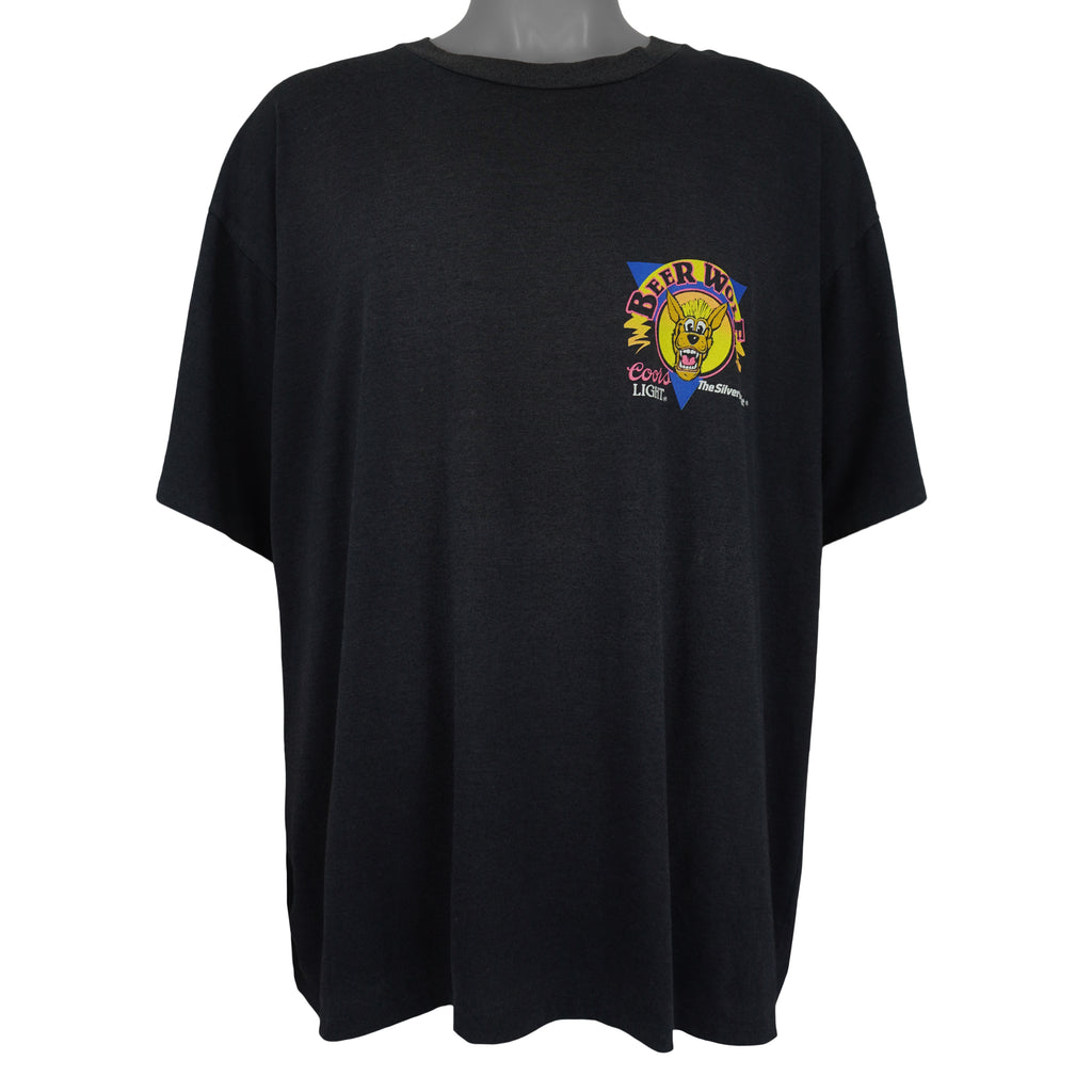 Vintage (Novel Teez) - Coors Light Beer Wolf Silver Bullet T-Shirt 1990s X-Large Vintage Retro
