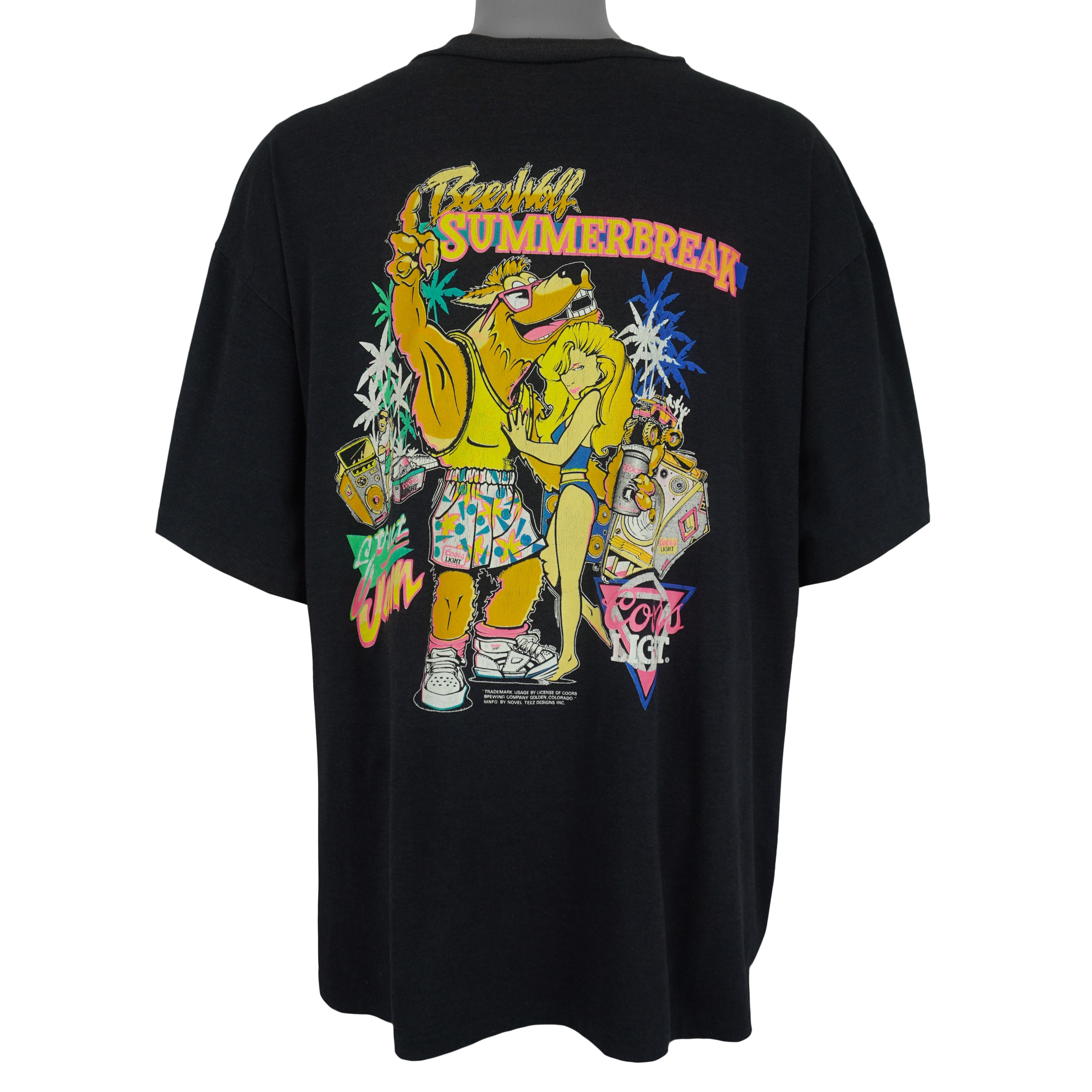 Vintage (Novel Teez) - Coors Light Beer Wolf Silver Bullet T-Shirt 1990s X-Large Vintage Retro