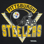 NFL (Trench) - Pittsburgh Steelers Helmet Crew Neck Sweatshirt 1990s Medium Vintage Retro Football