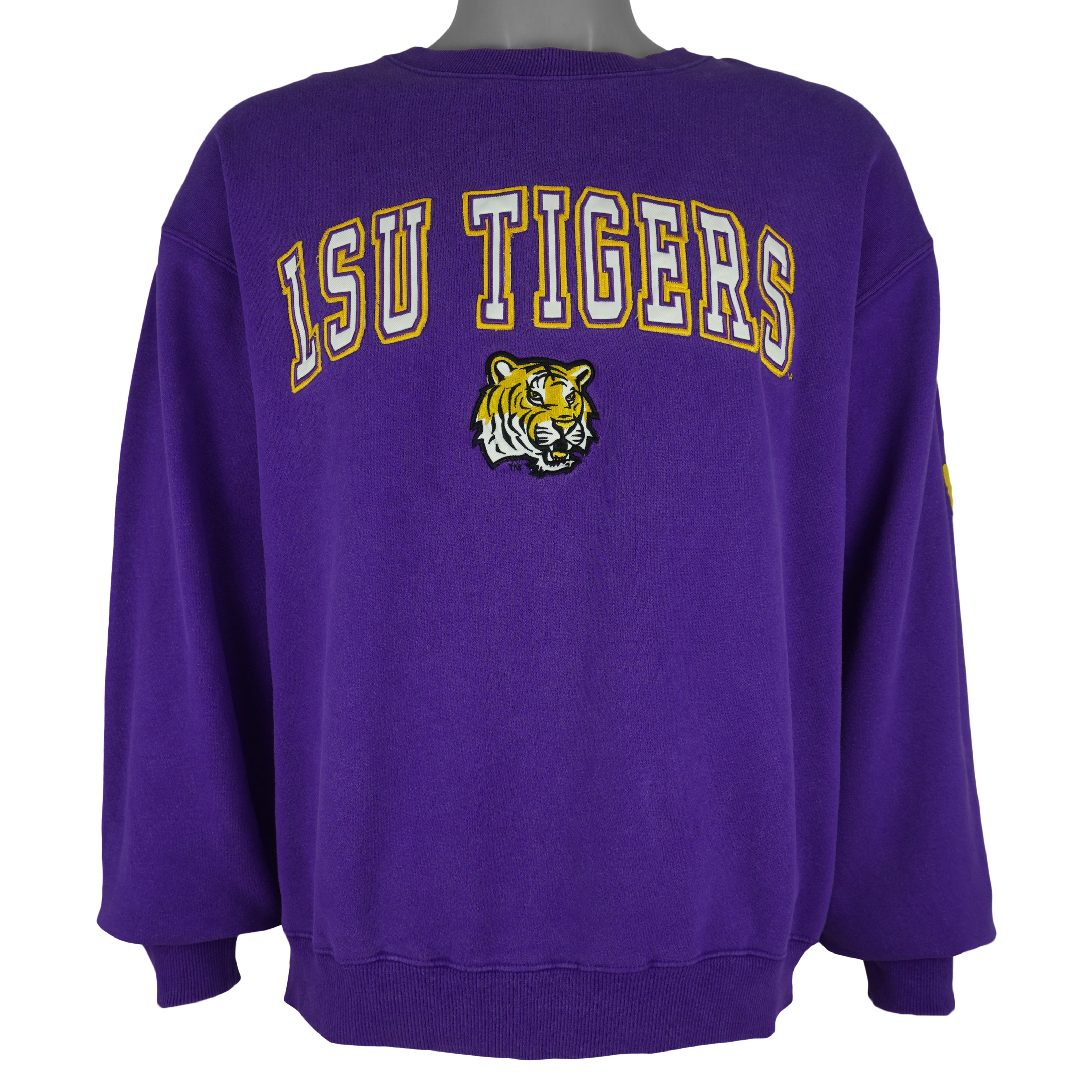 NCAA (Colosseum) - LSU Tigers Embroidered Crew Neck Sweatshirt 2000s Large Vintage Retro