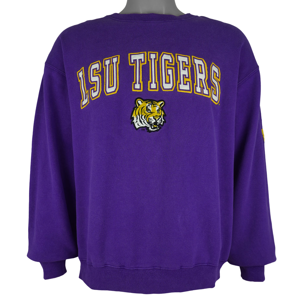 NCAA (Colosseum) - LSU Tigers Embroidered Crew Neck Sweatshirt 2000s Large Vintage Retro