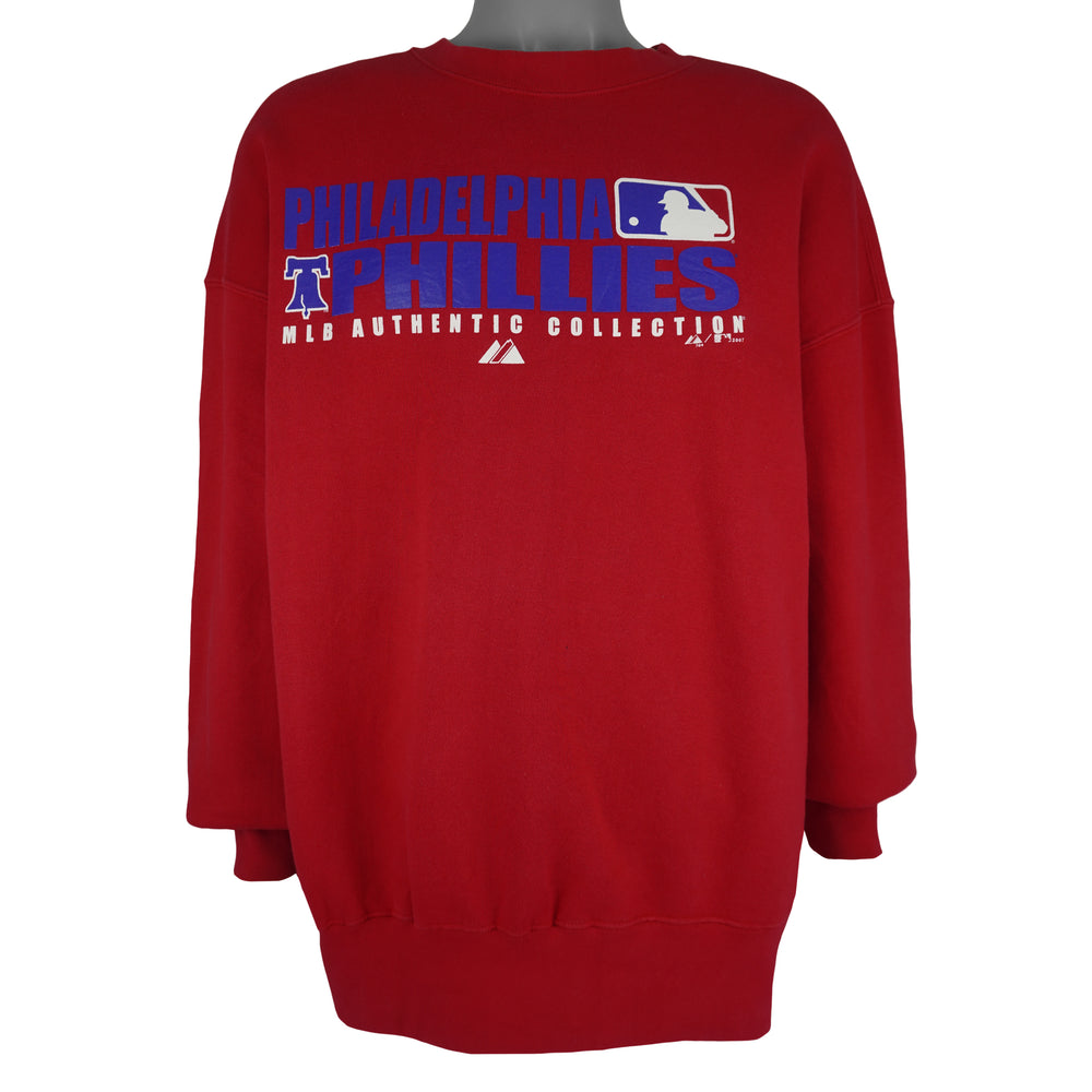 MLB (Majestic) - Philadelphia Phillies Crew Neck Sweatshirt 2007 X-Large Vintage Retro Baseball