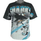 NHL (AMW Sports) - San Jose Sharks All Over Prints T-Shirt 1991 Large Vintage Retro Hockey