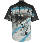 NHL (AMW Sports) - San Jose Sharks All Over Prints T-Shirt 1991 Large Vintage Retro Hockey