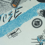 NHL (AMW Sports) - San Jose Sharks All Over Prints T-Shirt 1991 Large Vintage Retro Hockey