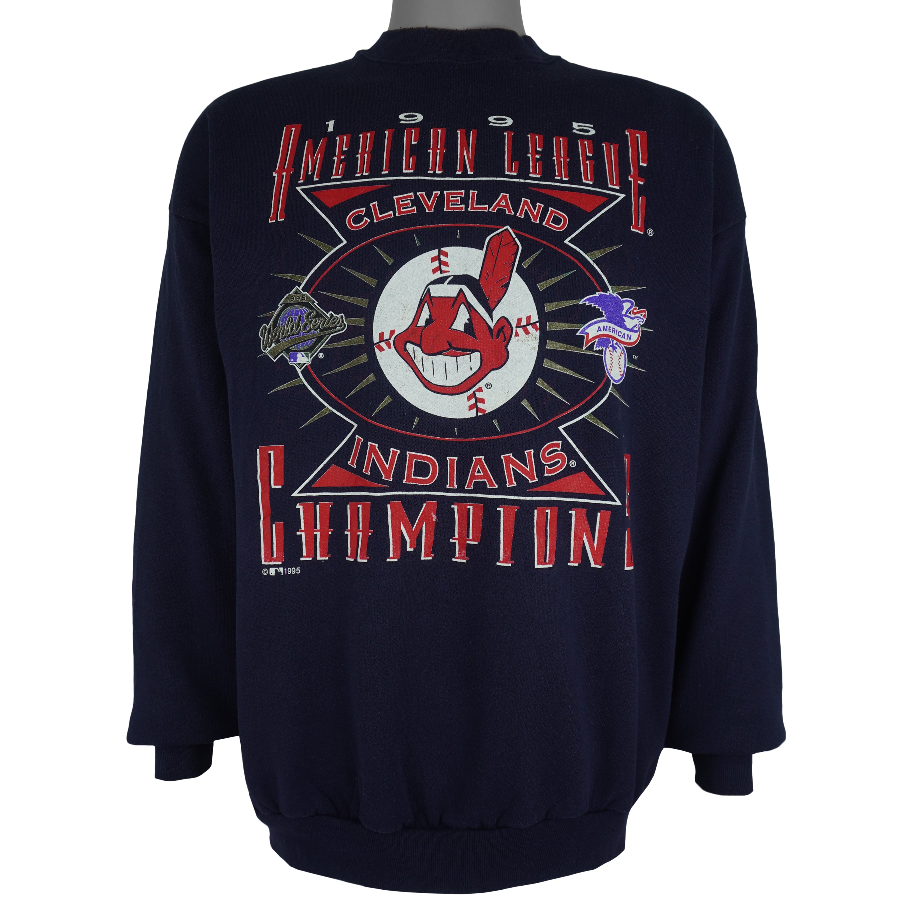 MLB (Tultex) - Cleveland Indians American League Sweatshirt 1995 X-Large Vintage Retro Baseball