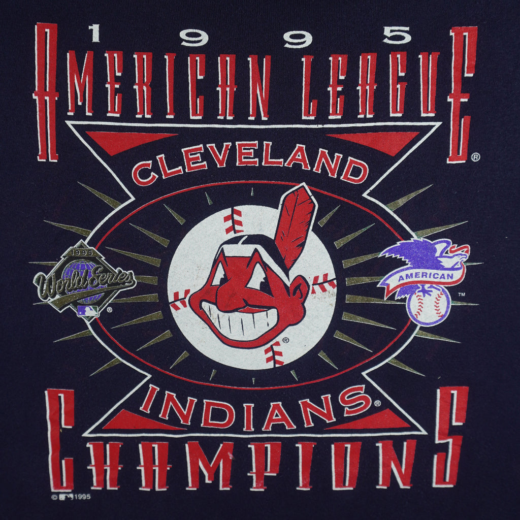 MLB (Tultex) - Cleveland Indians American League Sweatshirt 1995 X-Large Vintage Retro Baseball