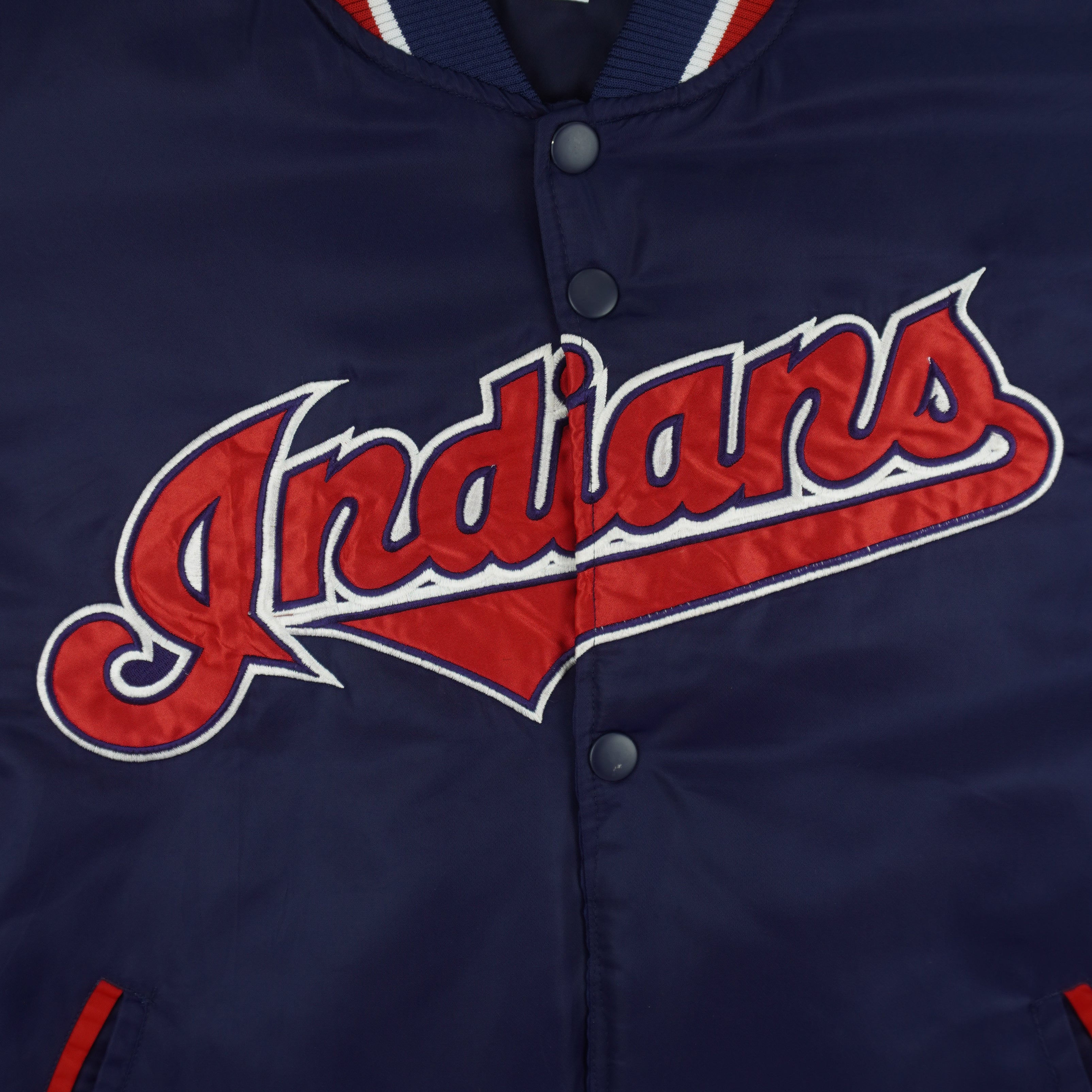 Starter - Cleveland Indians Bomber Jacket 1990s X-Large Vintage Retro Baseball