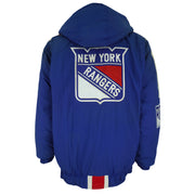 Starter - New York Rangers Hooded Puffer Jacket 1990s Large Vintage Retro Hockey
