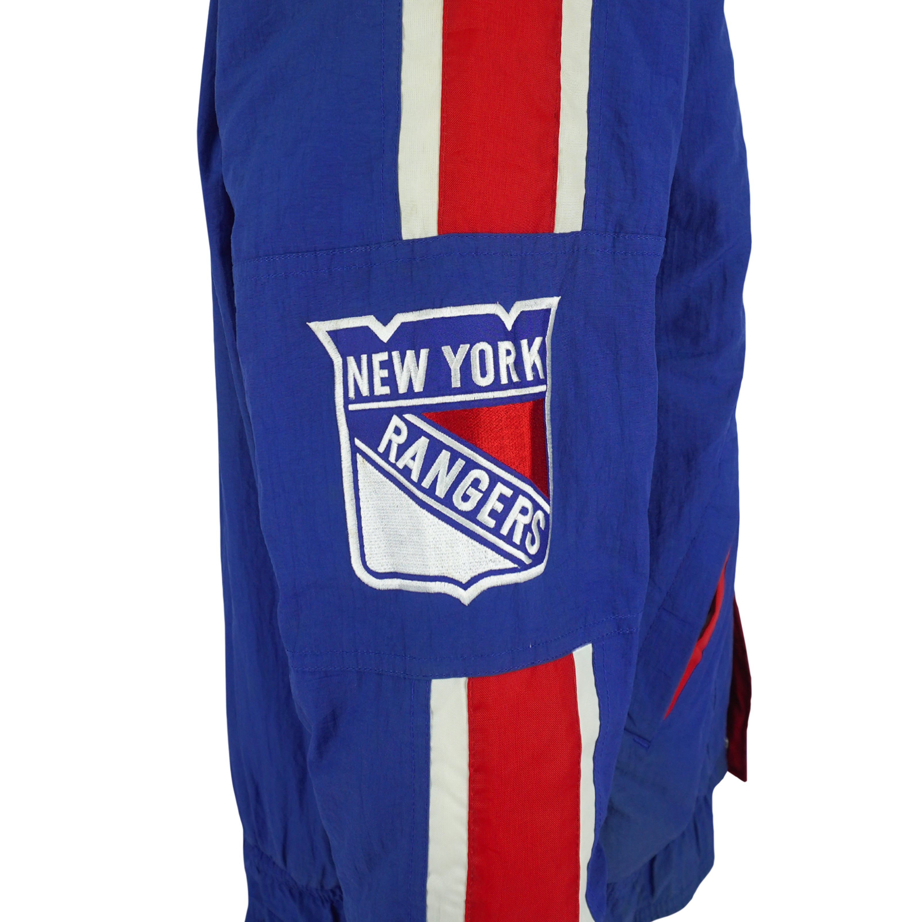Starter - New York Rangers Hooded Puffer Jacket 1990s Large Vintage Retro Hockey