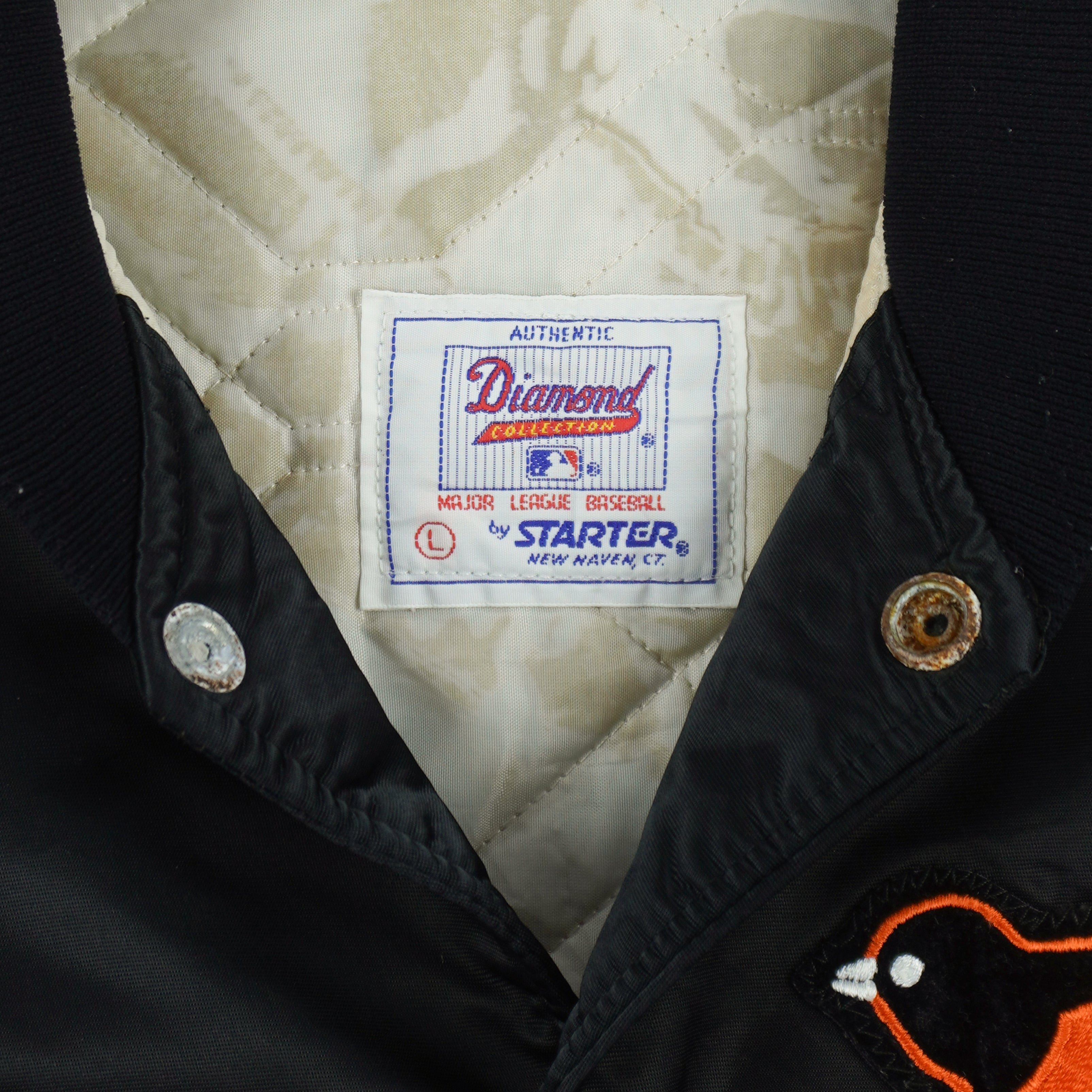 Starter (Diamond Collection) - Baltimore Orioles Satin Jacket 1990s Large Vintage Retro Baseball