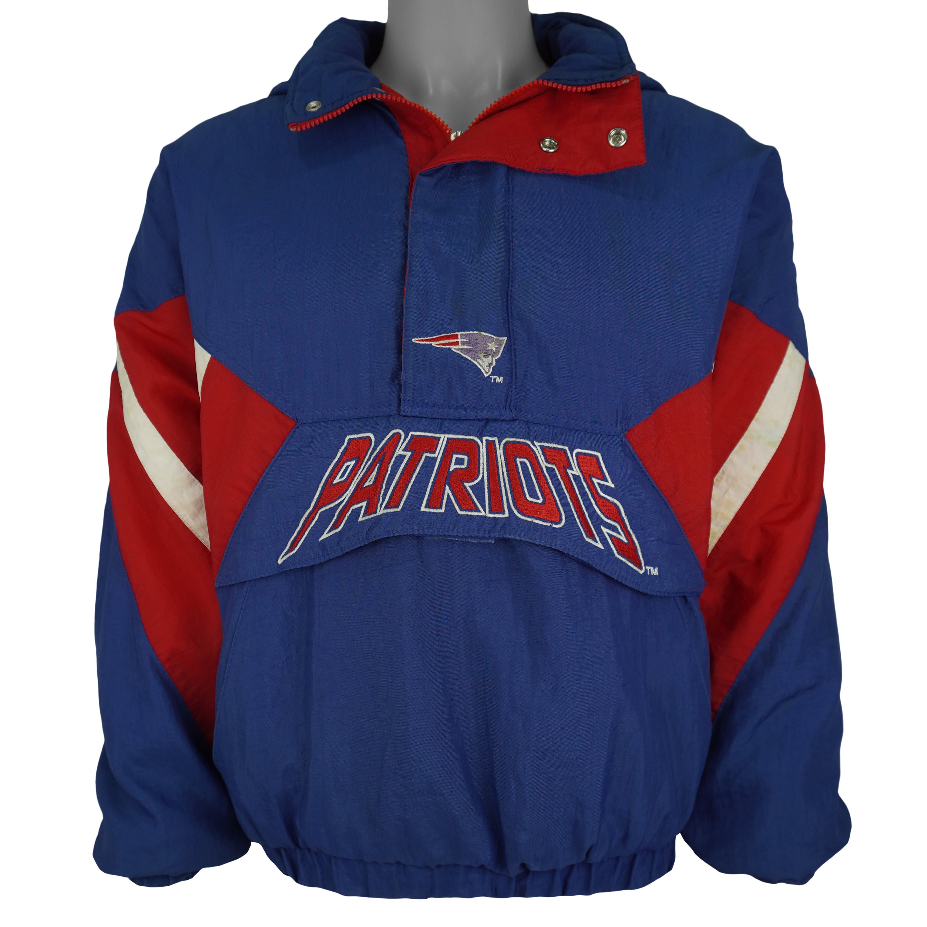 Starter - New England Patriots Embroidered Windbreaker 1990s X-Large Vintage Retro Football