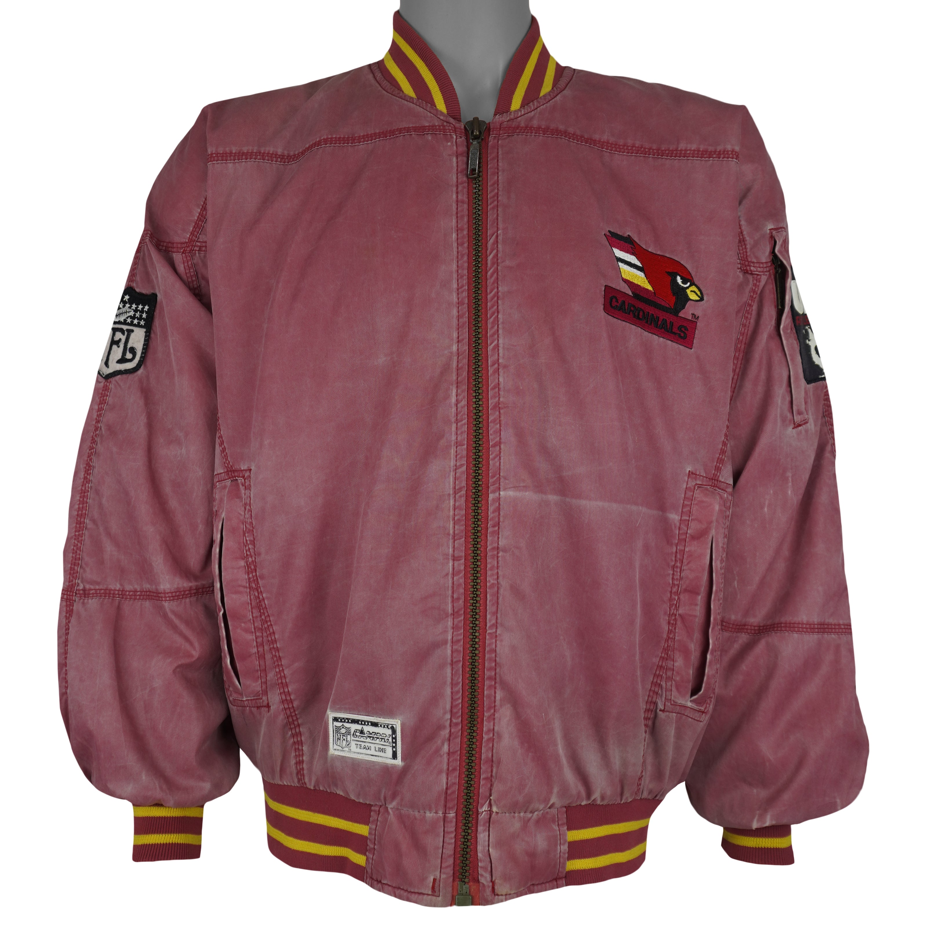 NFL (Campri) - Phoenix Cardinals Spell-Out Varsity Jacket 1990s Large Vintage Retro Football