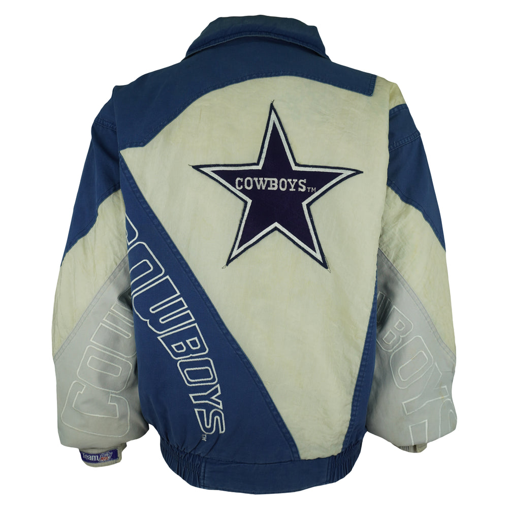 Vintage NFL - Dallas Cowboys Denim Jacket 1990s Large in blue and beige