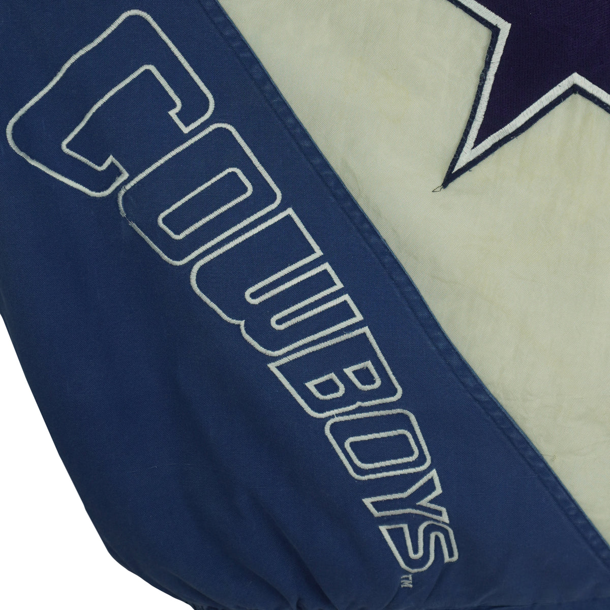 Vintage NFL - Dallas Cowboys Denim Jacket 1990s Large in blue and beige