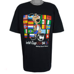 Vintage - World Cup USA Mascot And Flags Single Stitch T-Shirt 1994 X-Large