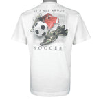 Vintage (Coed Sportwear) - It's All About Soccer Spell-Out T-Shirt 1990s X-Large Vintage Retro